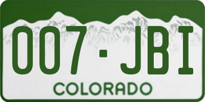 CO license plate 007JBI
