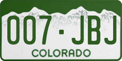 CO license plate 007JBJ