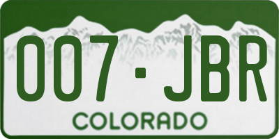 CO license plate 007JBR