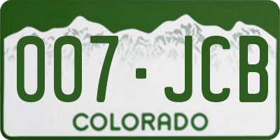 CO license plate 007JCB