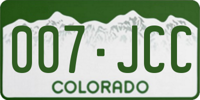 CO license plate 007JCC
