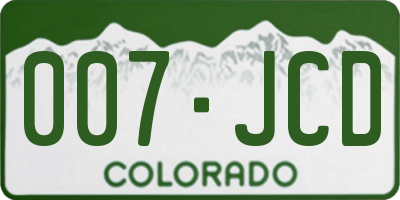 CO license plate 007JCD