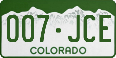 CO license plate 007JCE