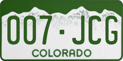 CO license plate 007JCG