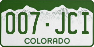 CO license plate 007JCI