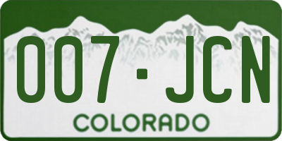 CO license plate 007JCN