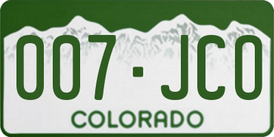 CO license plate 007JCO