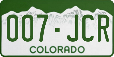 CO license plate 007JCR