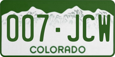CO license plate 007JCW