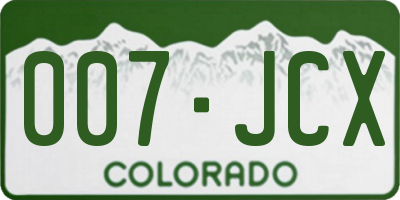 CO license plate 007JCX