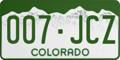 CO license plate 007JCZ
