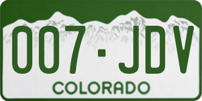CO license plate 007JDV