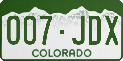 CO license plate 007JDX