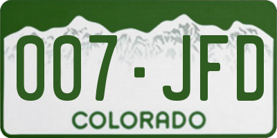 CO license plate 007JFD