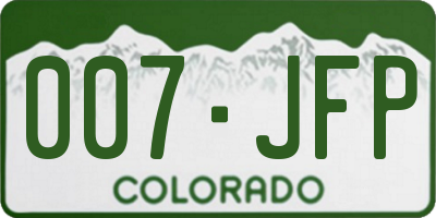 CO license plate 007JFP