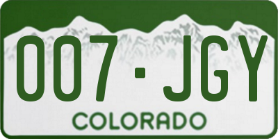 CO license plate 007JGY