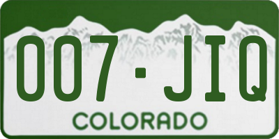 CO license plate 007JIQ
