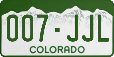 CO license plate 007JJL