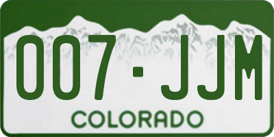 CO license plate 007JJM