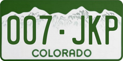 CO license plate 007JKP