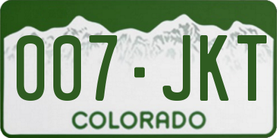 CO license plate 007JKT