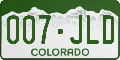 CO license plate 007JLD