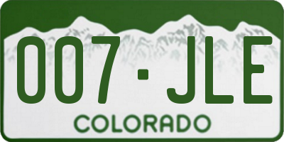 CO license plate 007JLE