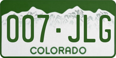 CO license plate 007JLG