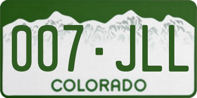CO license plate 007JLL