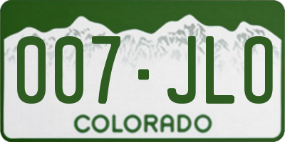 CO license plate 007JLO
