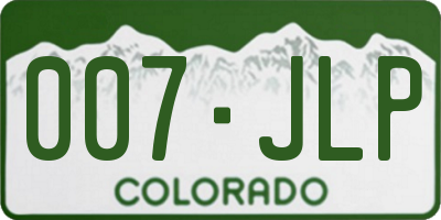 CO license plate 007JLP