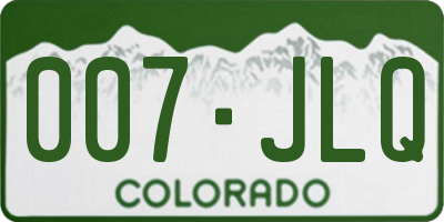 CO license plate 007JLQ