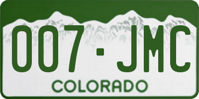 CO license plate 007JMC