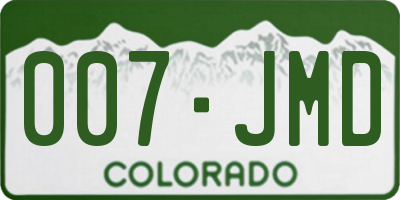 CO license plate 007JMD