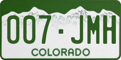 CO license plate 007JMH