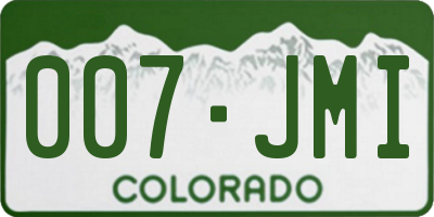 CO license plate 007JMI