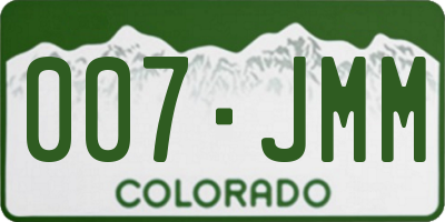 CO license plate 007JMM