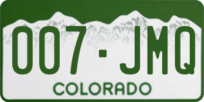 CO license plate 007JMQ