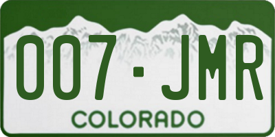 CO license plate 007JMR