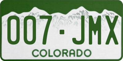 CO license plate 007JMX