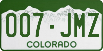 CO license plate 007JMZ