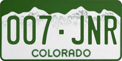 CO license plate 007JNR