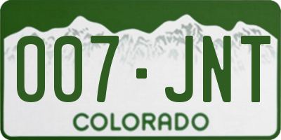 CO license plate 007JNT