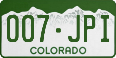 CO license plate 007JPI