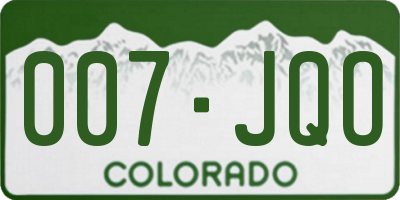 CO license plate 007JQO