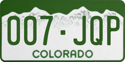 CO license plate 007JQP