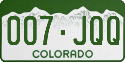 CO license plate 007JQQ