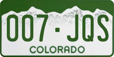 CO license plate 007JQS
