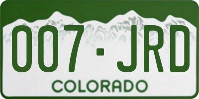 CO license plate 007JRD