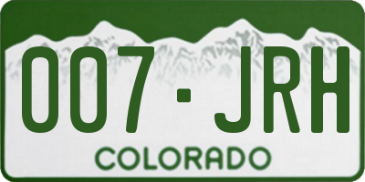 CO license plate 007JRH